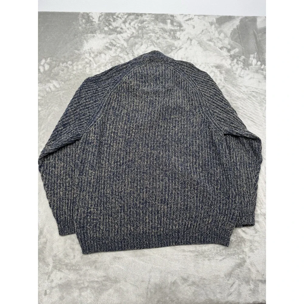 Cabelas Knit 1/4 Zip Sweater Mens 2XL XXL Blue Pullover Sweatshirt Hunting Trail